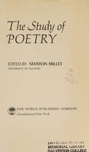 Cover of The study of poetry by Stanton Millet