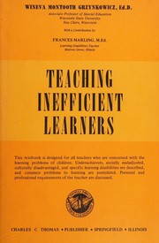 Cover of Teaching inefficient learners by Wineva Montooth Grzynkowicz