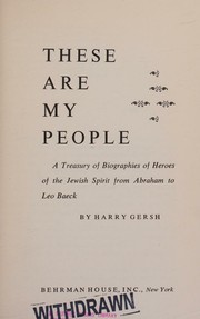 Front cover of These are my people by Harry Gersh