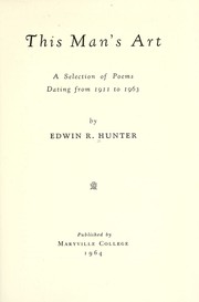 Cover of This man's art by Edwin R. Hunter