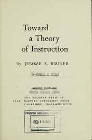 Front cover of Toward a Theory of Instruction by Jerome Bruner