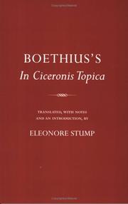Front cover of Boethius's in Ciceronis Topica by Eleonore Stump