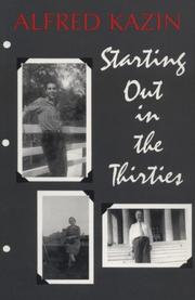 Cover of Starting out in the thirties by Alfred Kazin