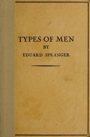 Front cover of Types of men by Eduard Spranger