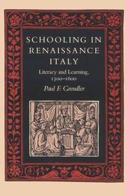 Front cover of Schooling in Renaissance Italy by Paul F. Grendler