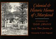 Front cover of Colonial and historic homes of Maryland by Don Swann