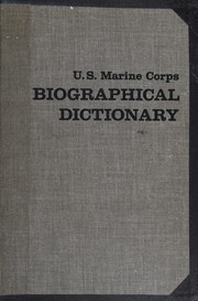 Cover of U. S. Marine Corps biographical dictionary by Karl Schuon