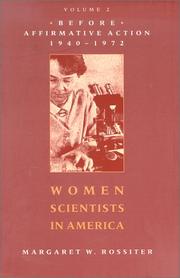 Cover of Women scientists in America by Margaret W. Rossiter