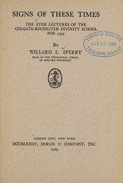 Cover of Signs of these times by Willard Learoyd Sperry
