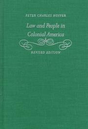 Front cover of Law and people in colonial America by Peter Charles Hoffer