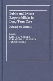 Front cover of Public and private responsibilities in long-term care by Elizabeth H. Bradley