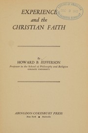 Front cover of Experience and the Christian faith by Jefferson, Howard Bonar