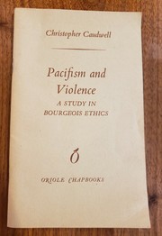 Front cover of Pacifism and violence by Christopher St. John Sprigg