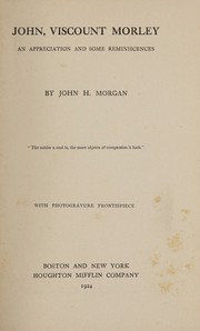 Front cover of John, viscount Morley by John Hartman Morgan