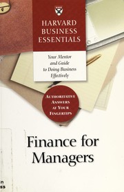 Cover of Finance for Managers by Harvard Business School