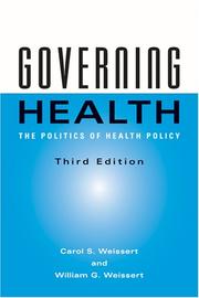 Cover of Governing health by Carol S. Weissert