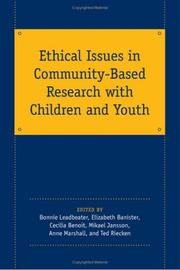 Front cover of Ethical Issues in Community-Based Research with Children and Youth by Bonnie J. Ross Leadbeater