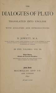 Front cover of The dialogues of Plato [5 volumes] by Πλάτων