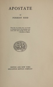 Cover of Apostate by Forrest Reid