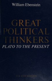 Cover of Grea t political thinkers by William Ebenstein