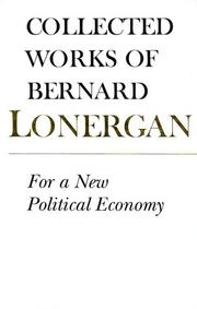 Front cover of For a New Political Economy (Collected Works of Bernard Lonergan) by Bernard Lonergan