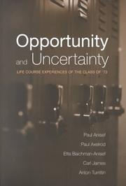 Front cover of Opportunity and uncertainty by Paul Anisef