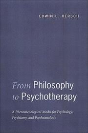 Cover of From philosophy to psychotherapy by Edwin L. Hersch
