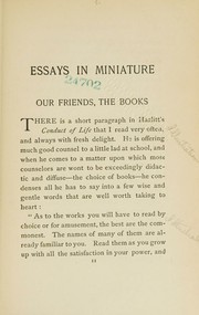 Front cover of Essays in miniature by Agnes Repplier