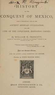 Cover of History of the conquest of Mexico by William Hickling Prescott