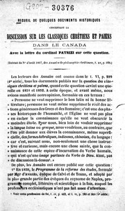 Front cover of Recueil de quelques documents historiques concernant la discussion sur les classiques chrétiens et paiens dans le Canada by L. S. J.