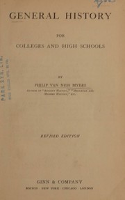 Cover of General history for colleges and high schools by P. V. N. Myers