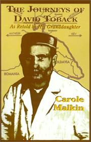 Front cover of The journeys of David Toback by Carole Malkin