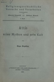 Cover of Attis by Hugo Hepding
