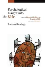 Cover of Psychological insight into the Bible by Wayne G. Rollins