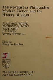 Cover of The Novelist as philosopher by Alan Montefiore