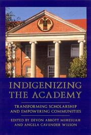 Cover of Indigenizing the academy by Devon A. Mihesuah