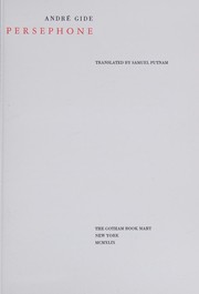 Cover of Proserpine by André Gide