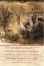 Front cover of Incidents of travel and adventure in the far West by Solomon Nunes Carvalho