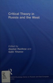 Cover of Critical theory in Russia and the West by Alastair Renfrew