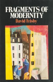 Front cover of Fragments of modernity by David Frisby