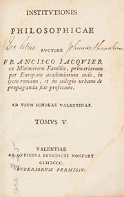 Front cover of Institutiones philosophicae by François Jacquier