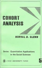 Cover of Cohort Analysis (Quantitative Applications in the Social Sciences) by Norval D. Glenn