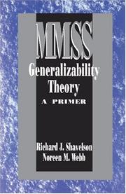 Cover of Generalizability theory by Richard J. Shavelson