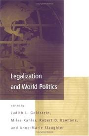 Cover of Legalization and world politics by Judith Goldstein