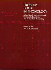 Front cover of Problem book in phonology by Morris Halle