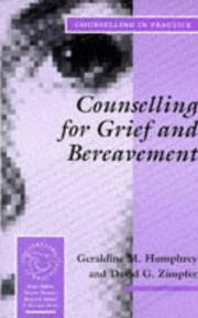 Front cover of Counselling for grief and bereavement by Geraldine M. Humphrey