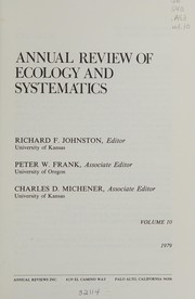 Cover of Annual Review of Ecology and Systematics by Richard F. Johnston