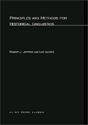 Cover of Principles and methods for historical linguistics by Robert J. Jeffers