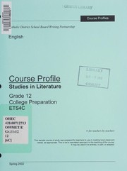 Front cover of Studies in literature by Catholic District School Board Writing Partnership (Ontario)