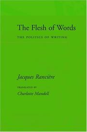 Front cover of The flesh of words by Jacques Rancière